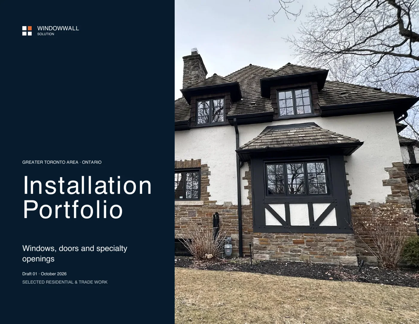 Cover of the WindowWall Solution installation portfolio